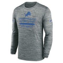 Detroit Lions Sideline Velocity Performance Long Sleeve T-Shirt - Gray | Nike for Sale