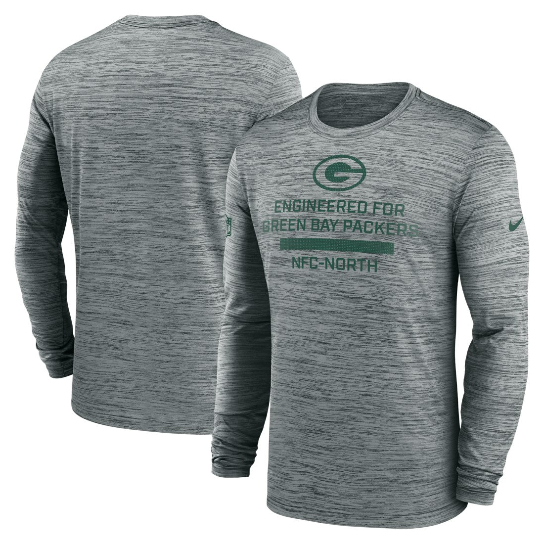 Green Bay Packers Sideline Velocity Performance Long Sleeve T-Shirt - Gray | Nike for Sale