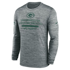 Green Bay Packers Sideline Velocity Performance Long Sleeve T-Shirt - Gray | Nike for Sale