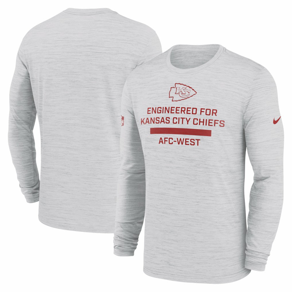 Kansas City Chiefs Sideline Velocity Performance Long Sleeve T-Shirt - Ash | Nike for Sale