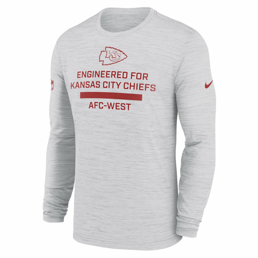 Kansas City Chiefs Sideline Velocity Performance Long Sleeve T-Shirt - Ash | Nike for Sale