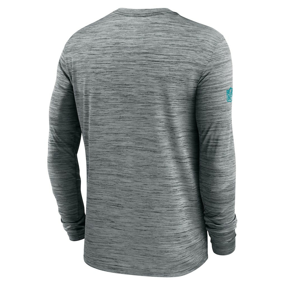 Miami Dolphins Sideline Velocity Performance Long Sleeve T-Shirt - Gray | Nike for Sale