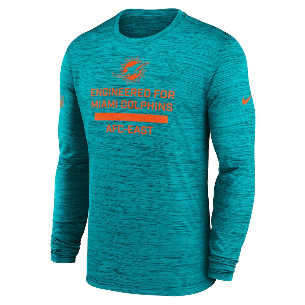 Miami Dolphins Sideline Velocity Performance Long Sleeve T-Shirt - Aqua | Nike for Sale