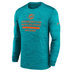 Miami Dolphins Sideline Velocity Performance Long Sleeve T-Shirt - Aqua | Nike for Sale