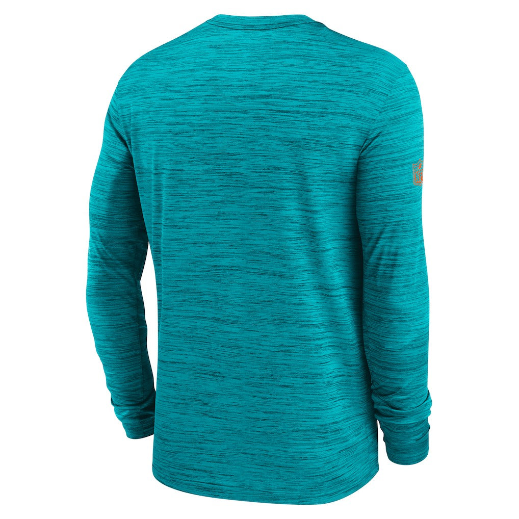 Miami Dolphins Sideline Velocity Performance Long Sleeve T-Shirt - Aqua | Nike for Sale
