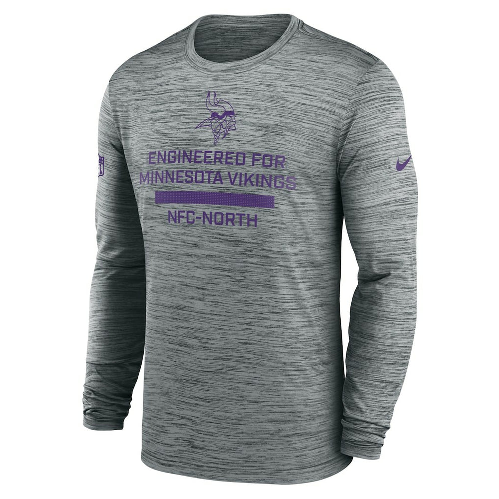 Minnesota Vikings Sideline Velocity Performance Long Sleeve T-Shirt - Gray | Nike for Sale