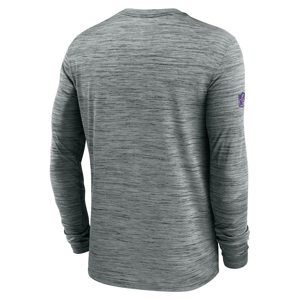 Minnesota Vikings Sideline Velocity Performance Long Sleeve T-Shirt - Gray | Nike for Sale