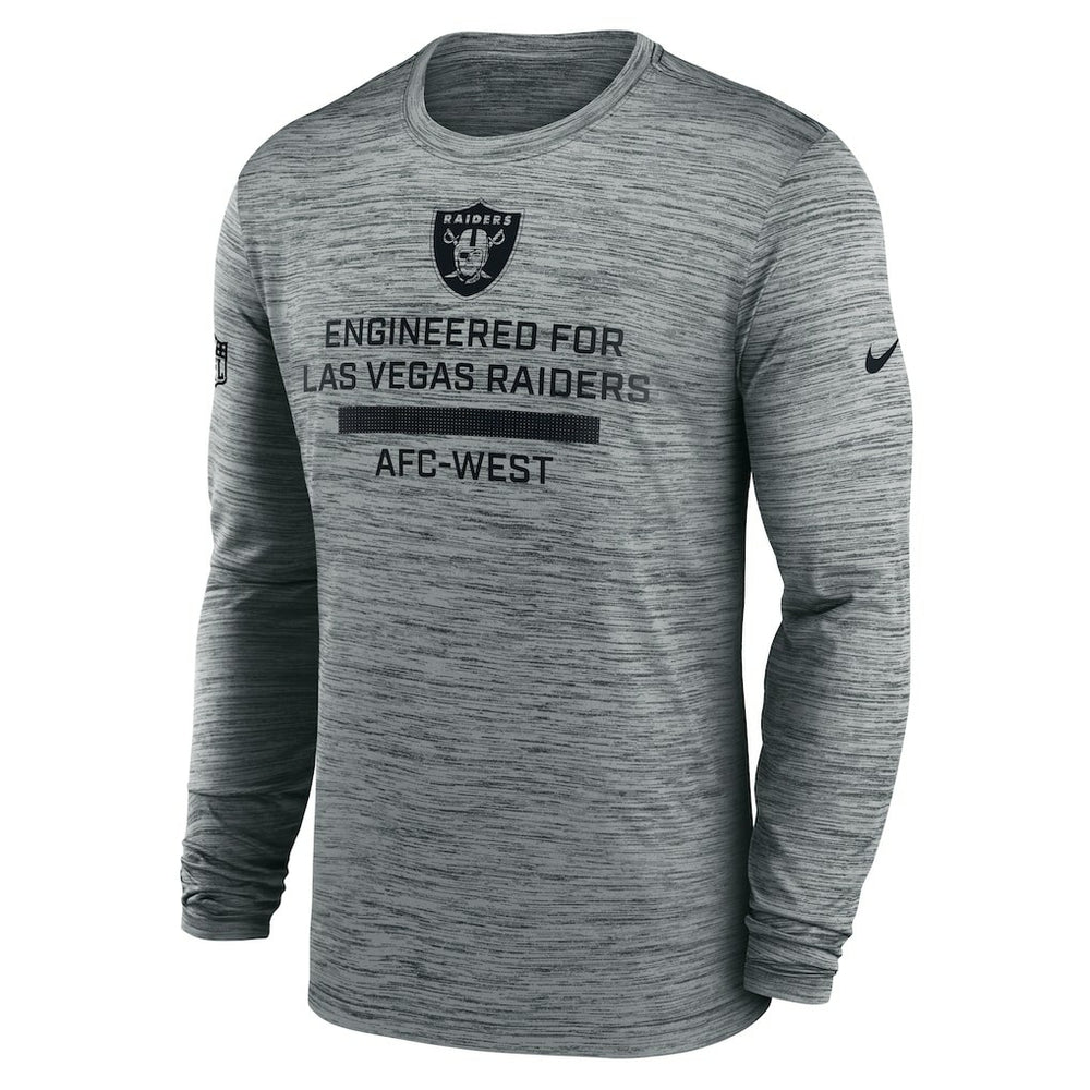 Las Vegas Raiders Sideline Velocity Performance Long Sleeve T-Shirt - Gray | Nike for Sale
