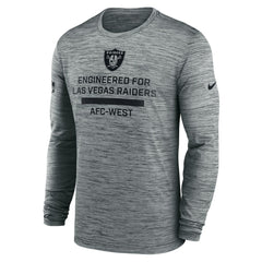 Las Vegas Raiders Sideline Velocity Performance Long Sleeve T-Shirt - Gray | Nike for Sale