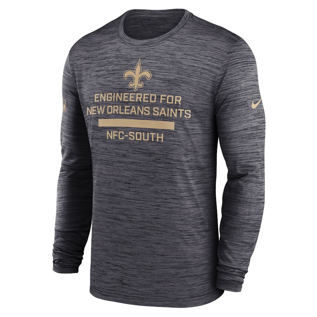 New Orleans Saints Sideline Velocity Performance Long Sleeve T-Shirt - Black | Nike for Sale