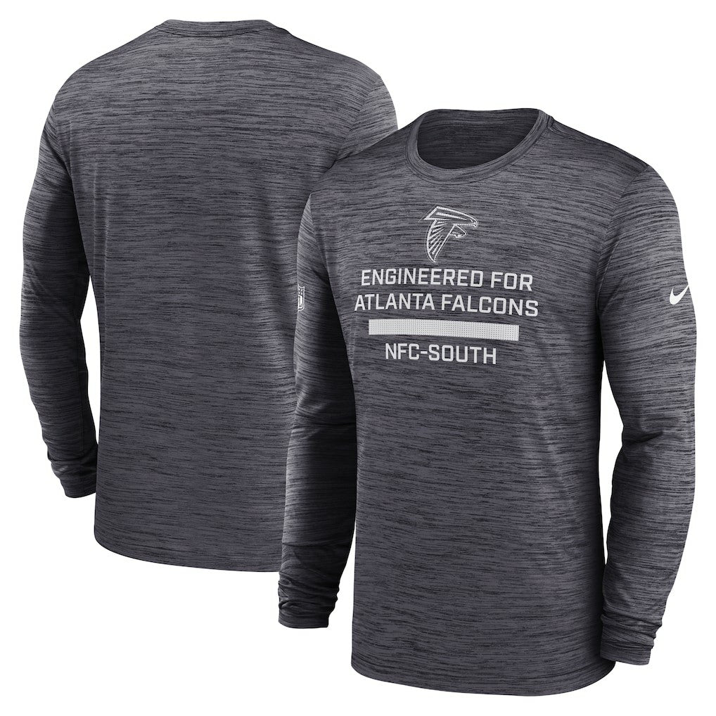 Atlanta Falcons Sideline Velocity Performance Long Sleeve T-Shirt - Charcoal | Nike for Sale