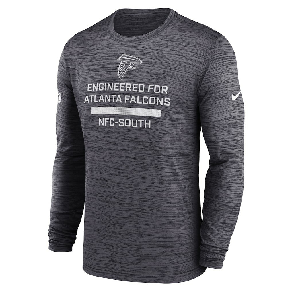 Atlanta Falcons Sideline Velocity Performance Long Sleeve T-Shirt - Charcoal | Nike for Sale