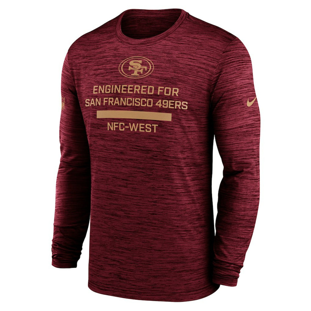 San Francisco 49ers Sideline Velocity Performance Long Sleeve T-Shirt - Scarlet | Nike for Sale