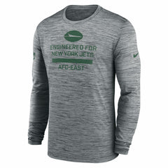 New York Jets Sideline Velocity Performance Long Sleeve T-Shirt - Gray | Nike for Sale