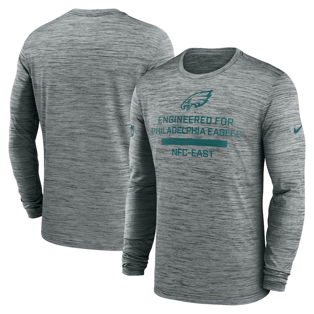 Philadelphia Eagles Sideline Velocity Performance Long Sleeve T-Shirt - Gray | Nike for Sale