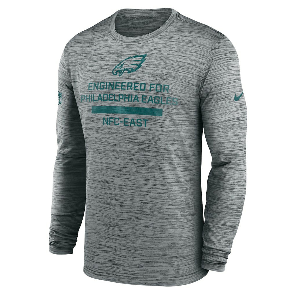 Philadelphia Eagles Sideline Velocity Performance Long Sleeve T-Shirt - Gray | Nike for Sale