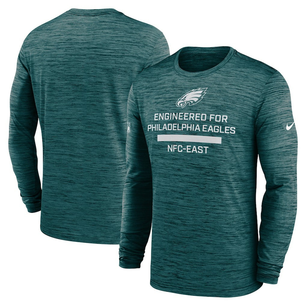 Philadelphia Eagles Sideline Velocity Performance Long Sleeve T-Shirt - Midnight Green | Nike for Sale
