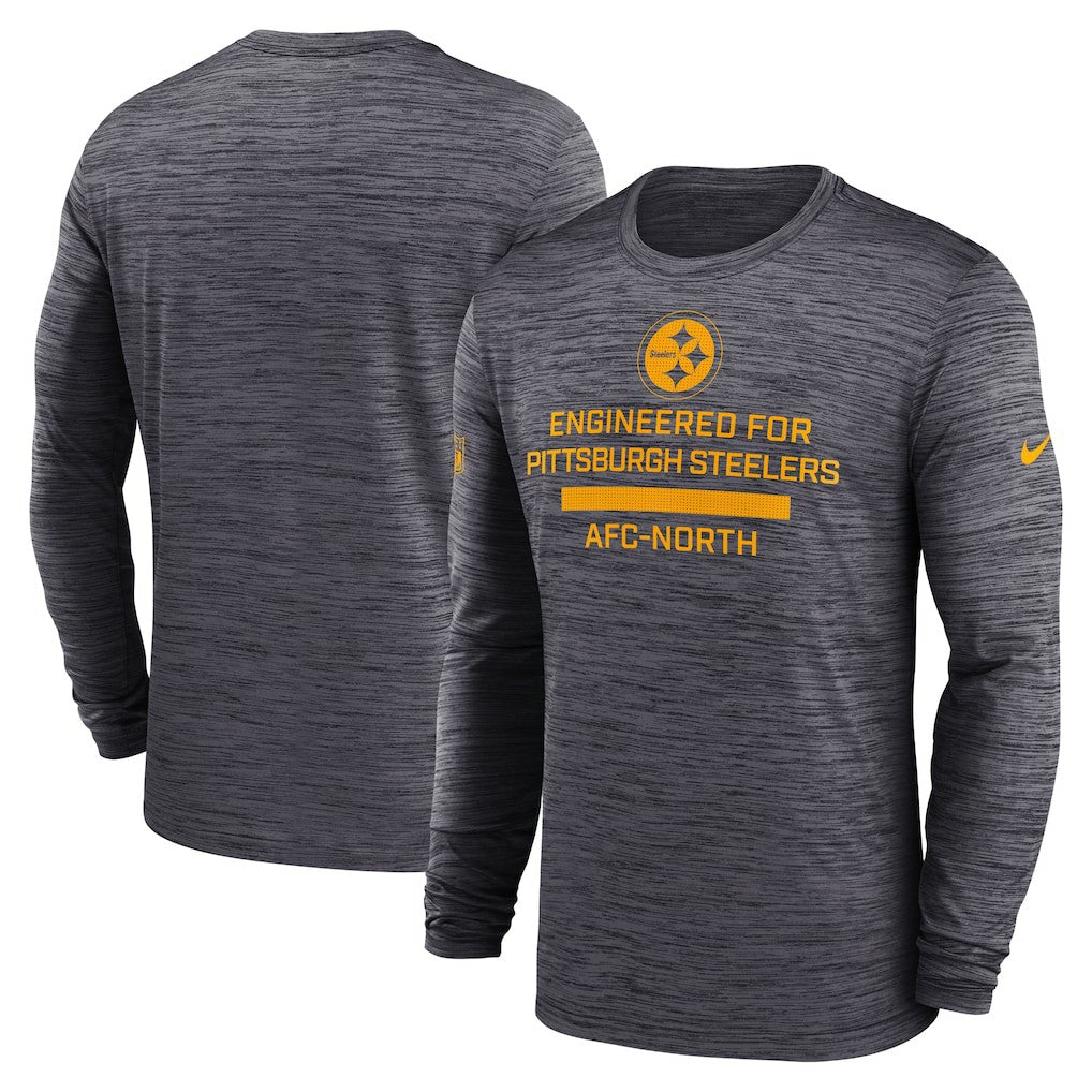 Pittsburgh Steelers Sideline Velocity Performance Long Sleeve T-Shirt - Black | Nike for Sale