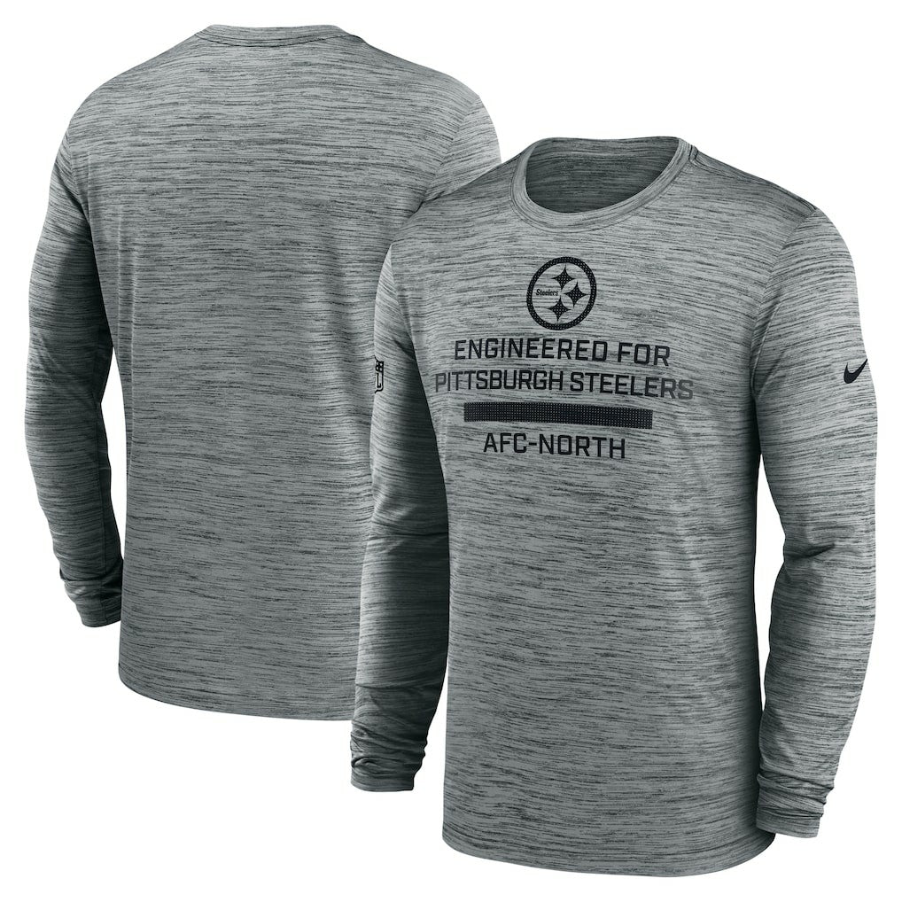 Pittsburgh Steelers Sideline Velocity Performance Long Sleeve T-Shirt - Gray | Nike for Sale