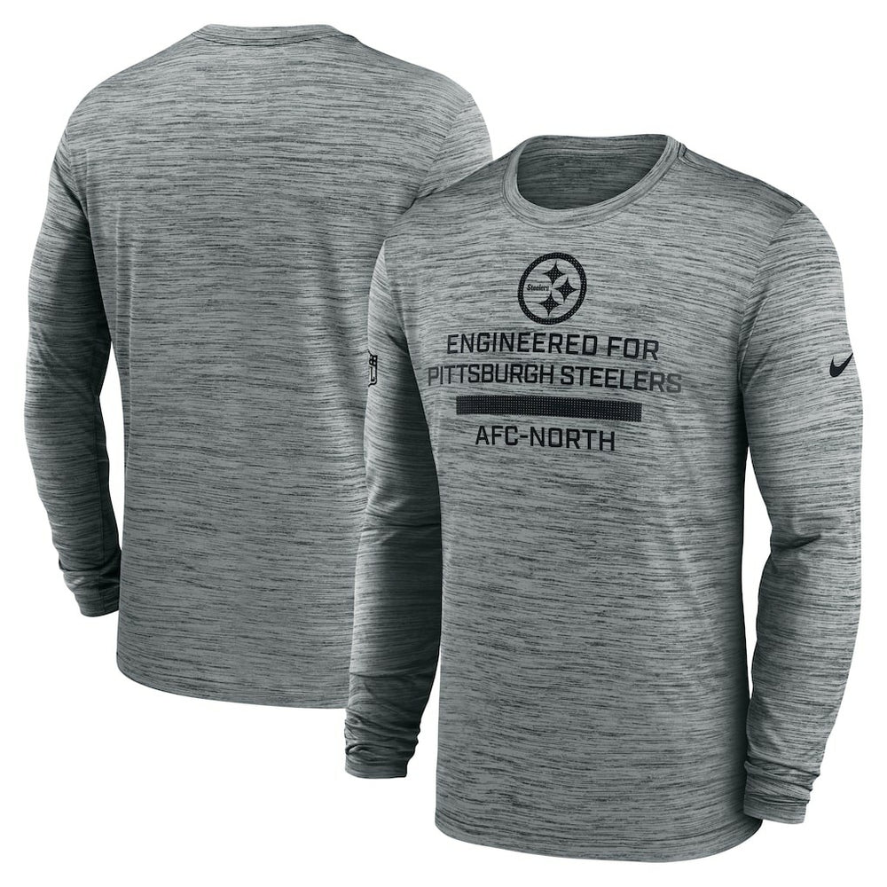 Pittsburgh Steelers Sideline Velocity Performance Long Sleeve T-Shirt - Gray | Nike for Sale