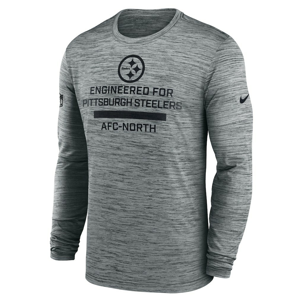 Pittsburgh Steelers Sideline Velocity Performance Long Sleeve T-Shirt - Gray | Nike for Sale