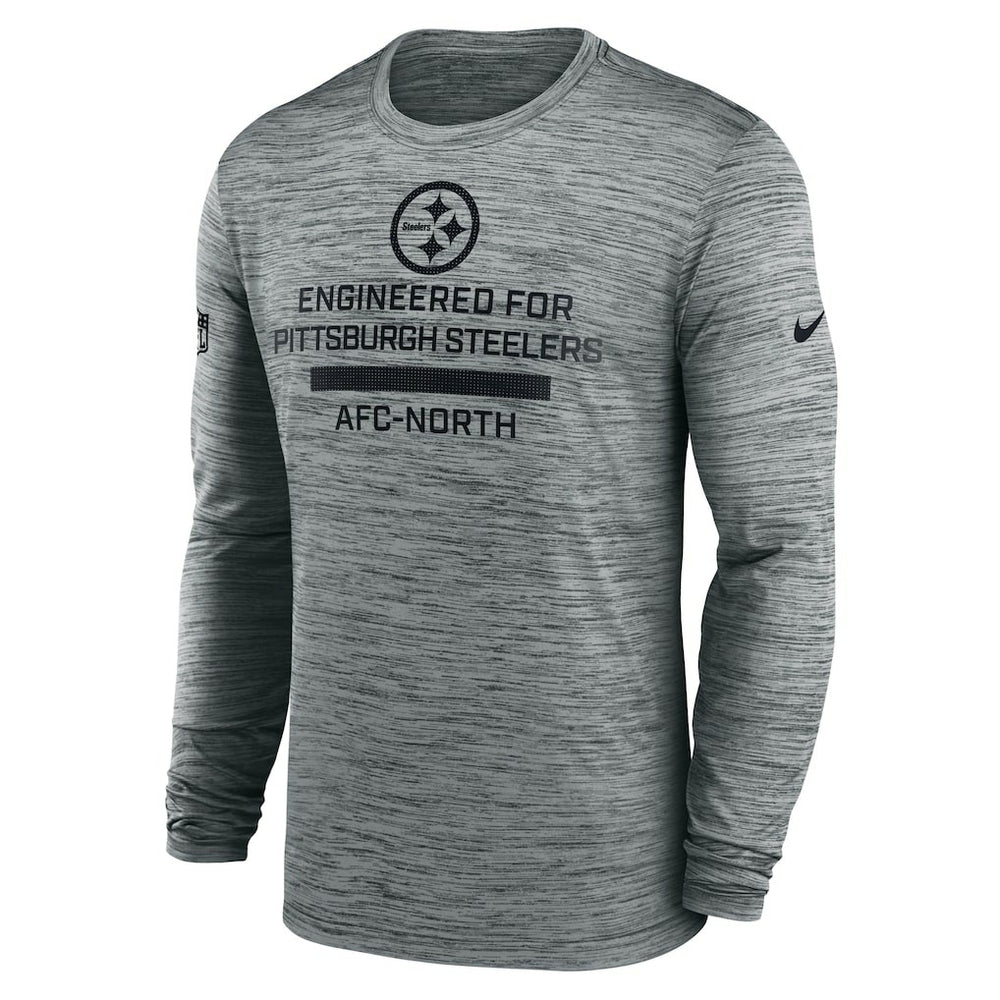 Pittsburgh Steelers Sideline Velocity Performance Long Sleeve T-Shirt - Gray | Nike for Sale