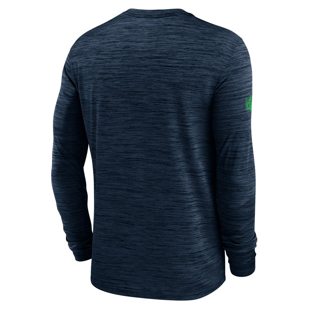 Seattle Seahawks Sideline Velocity Performance Long Sleeve T-Shirt - College Navy | Nike for Sale