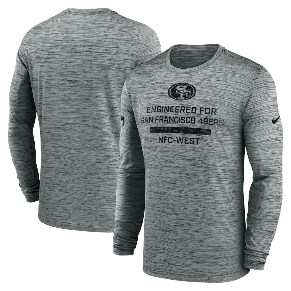 San Francisco 49ers Sideline Velocity Performance Long Sleeve T-Shirt - Gray | Nike for Sale