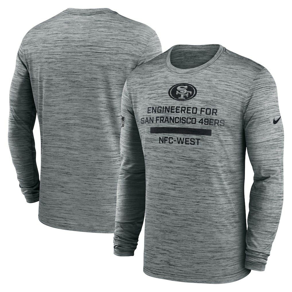 San Francisco 49ers Sideline Velocity Performance Long Sleeve T-Shirt - Gray | Nike for Sale