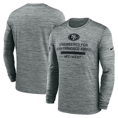 San Francisco 49ers Sideline Velocity Performance Long Sleeve T-Shirt - Gray | Nike for Sale