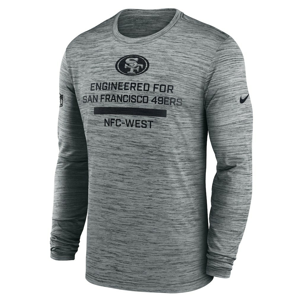 San Francisco 49ers Sideline Velocity Performance Long Sleeve T-Shirt - Gray | Nike for Sale