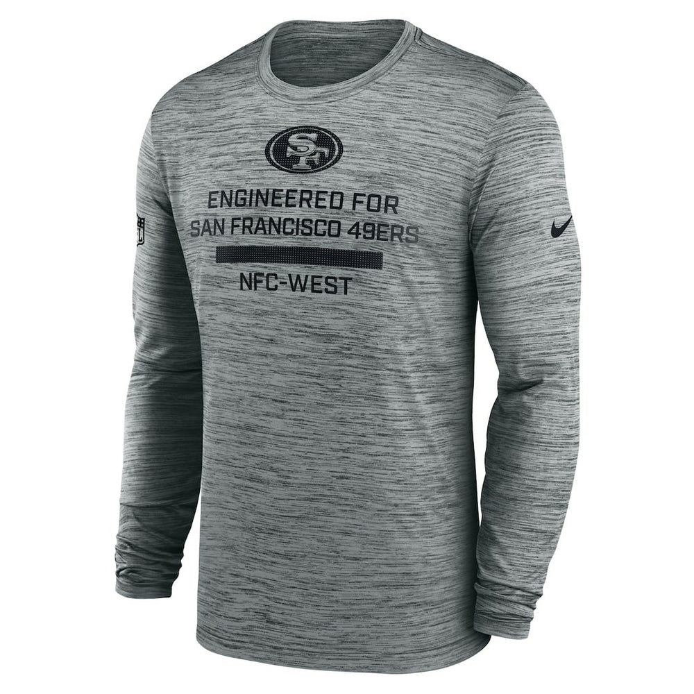 San Francisco 49ers Sideline Velocity Performance Long Sleeve T-Shirt - Gray | Nike for Sale