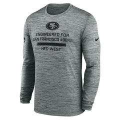 San Francisco 49ers Sideline Velocity Performance Long Sleeve T-Shirt - Gray | Nike for Sale