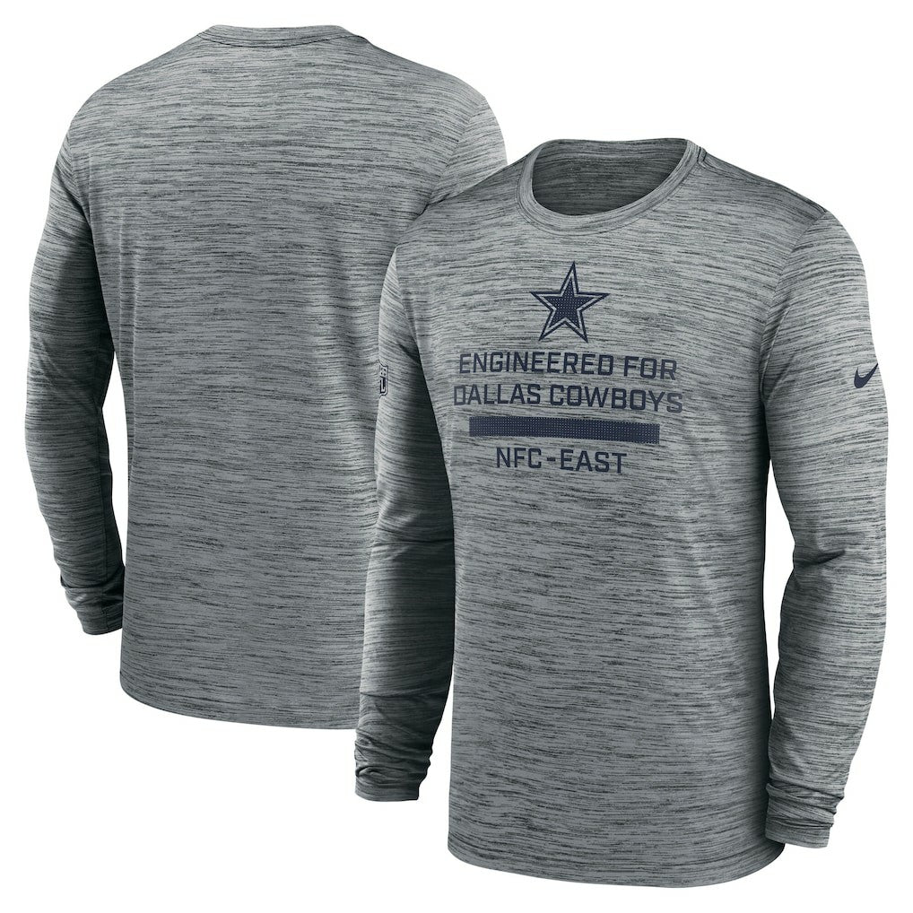 Dallas Cowboys Sideline Velocity Performance Long Sleeve T-Shirt - Gray | Nike for Sale