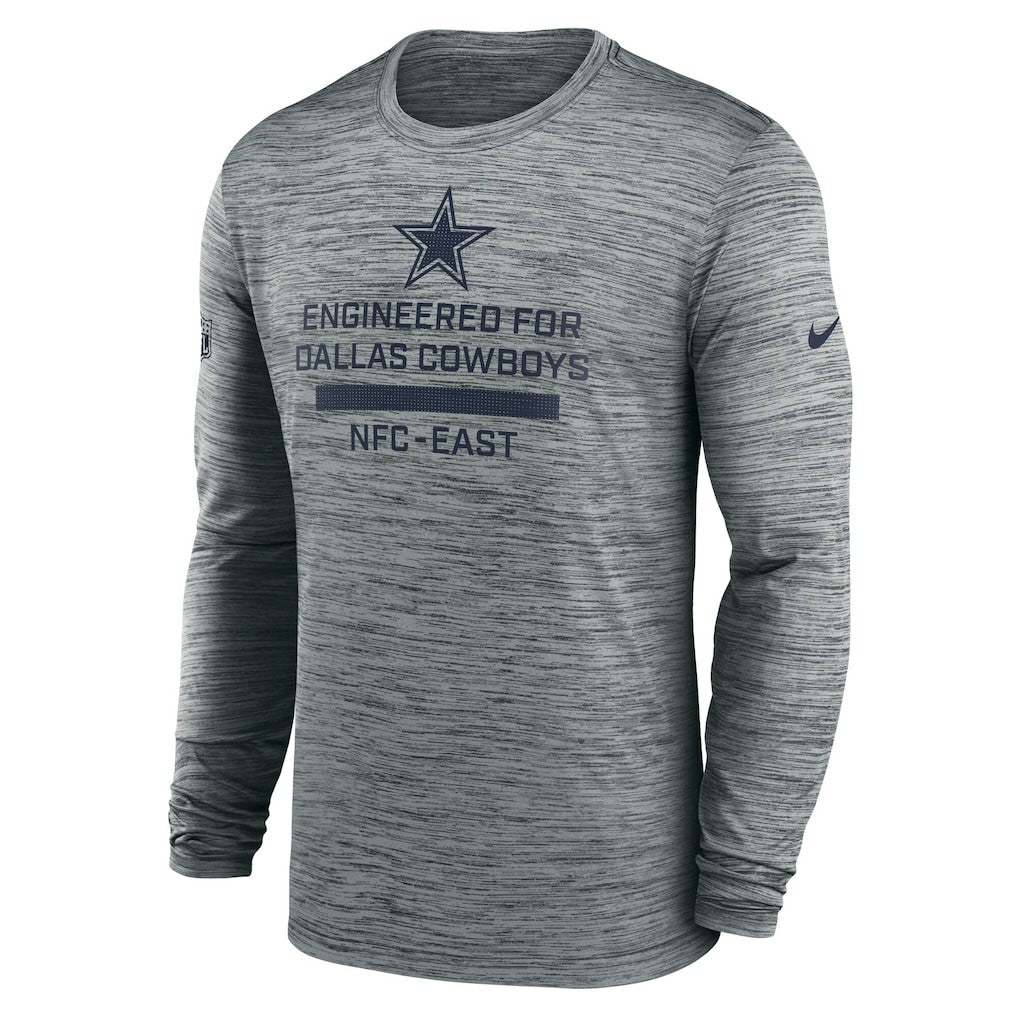 Dallas Cowboys Sideline Velocity Performance Long Sleeve T-Shirt - Gray | Nike for Sale