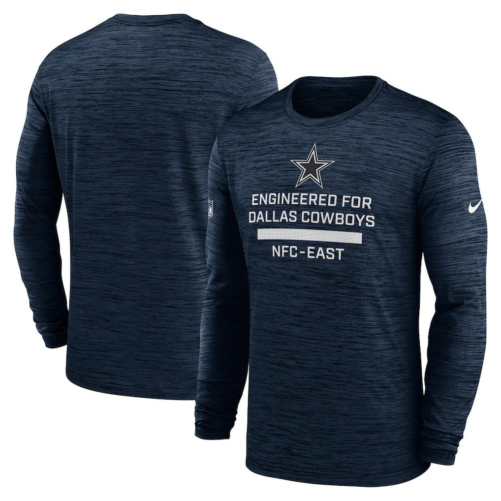 Dallas Cowboys Sideline Velocity Performance Long Sleeve T-Shirt - Navy | Nike for Sale