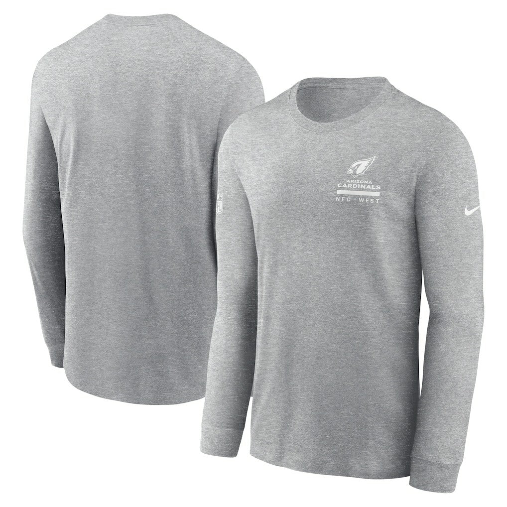 Arizona Cardinals Sideline Dri-FIT Long Sleeve T-Shirt Heather Gray | Nike for Sale