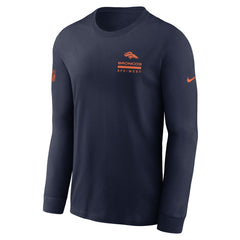 Denver Broncos Sideline Dri-FIT Long Sleeve T-Shirt Navy | Nike for Sale