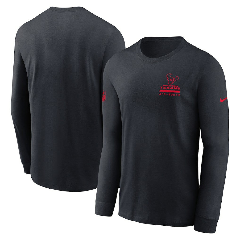 Houston Texans Sideline Dri-FIT Long Sleeve T-Shirt Navy | Nike for Sale