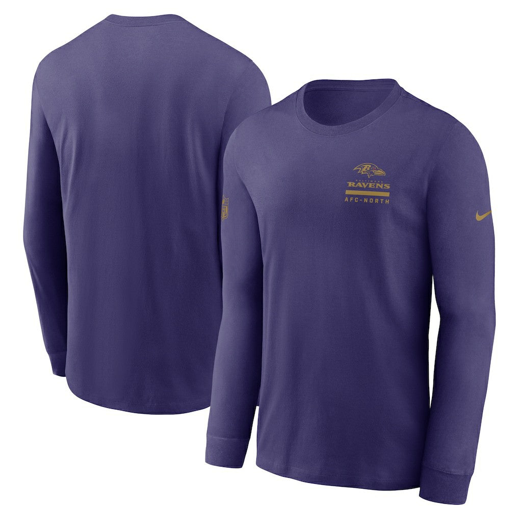 Baltimore Ravens Sideline Dri-FIT Long Sleeve T-Shirt Purple | Nike for Sale