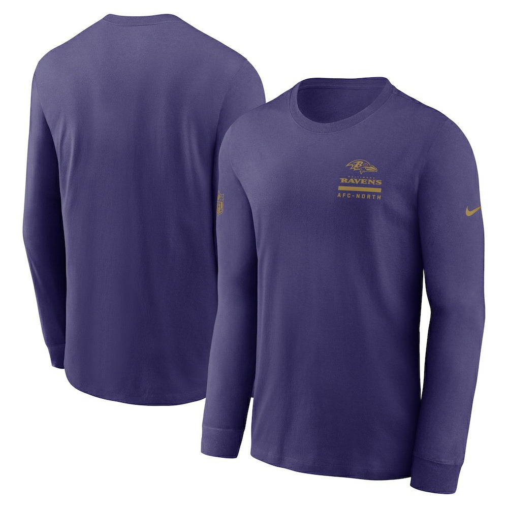Baltimore Ravens Sideline Dri-FIT Long Sleeve T-Shirt Purple | Nike for Sale