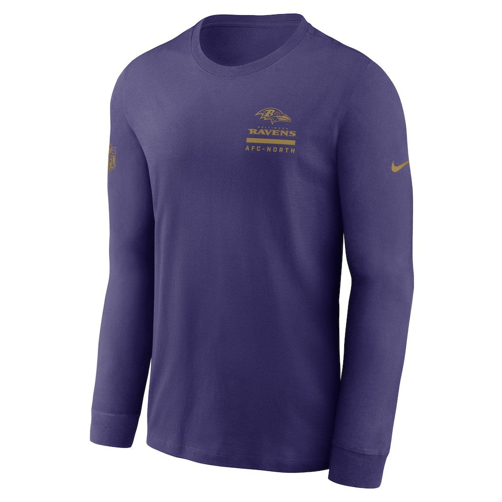 Baltimore Ravens Sideline Dri-FIT Long Sleeve T-Shirt Purple | Nike for Sale