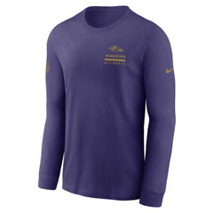 Baltimore Ravens Sideline Dri-FIT Long Sleeve T-Shirt Purple | Nike for Sale