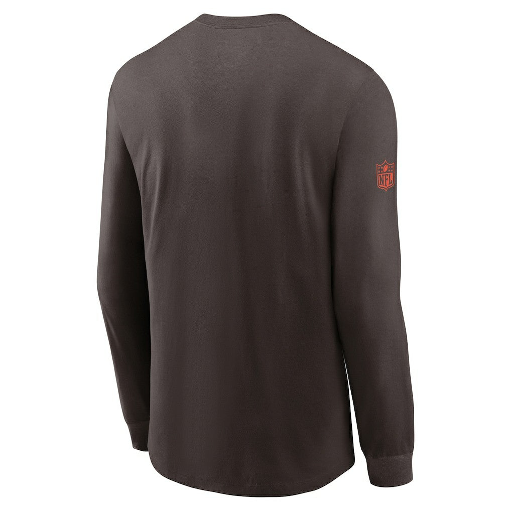 Cleveland Browns Sideline Dri-FIT Long Sleeve T-Shirt Brown | Nike for Sale