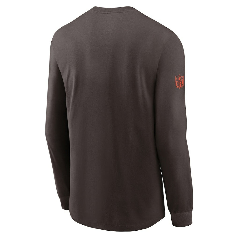 Cleveland Browns Sideline Dri-FIT Long Sleeve T-Shirt Brown | Nike for Sale