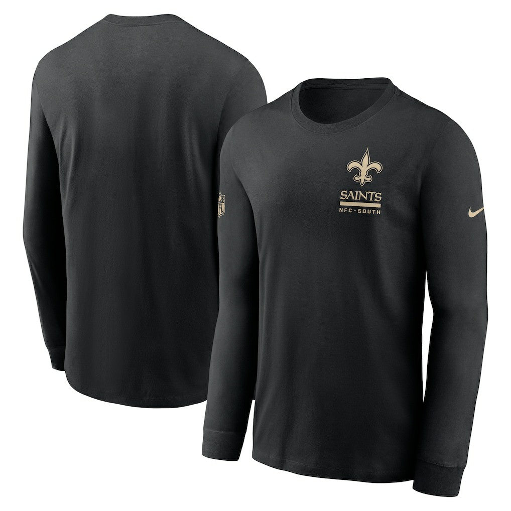 New Orleans Saints Sideline Dri-FIT Long Sleeve T-Shirt Black | Nike for Sale