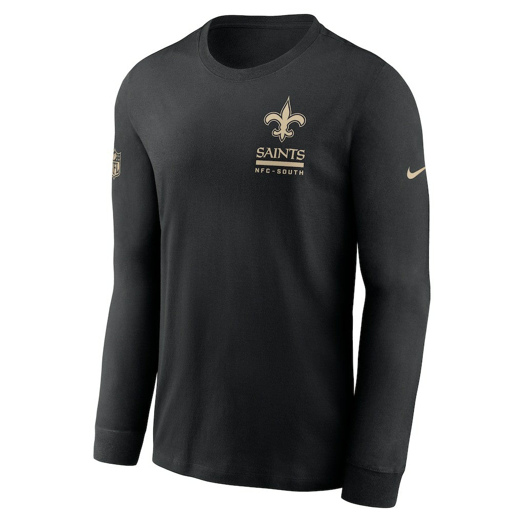 New Orleans Saints Sideline Dri-FIT Long Sleeve T-Shirt Black | Nike for Sale