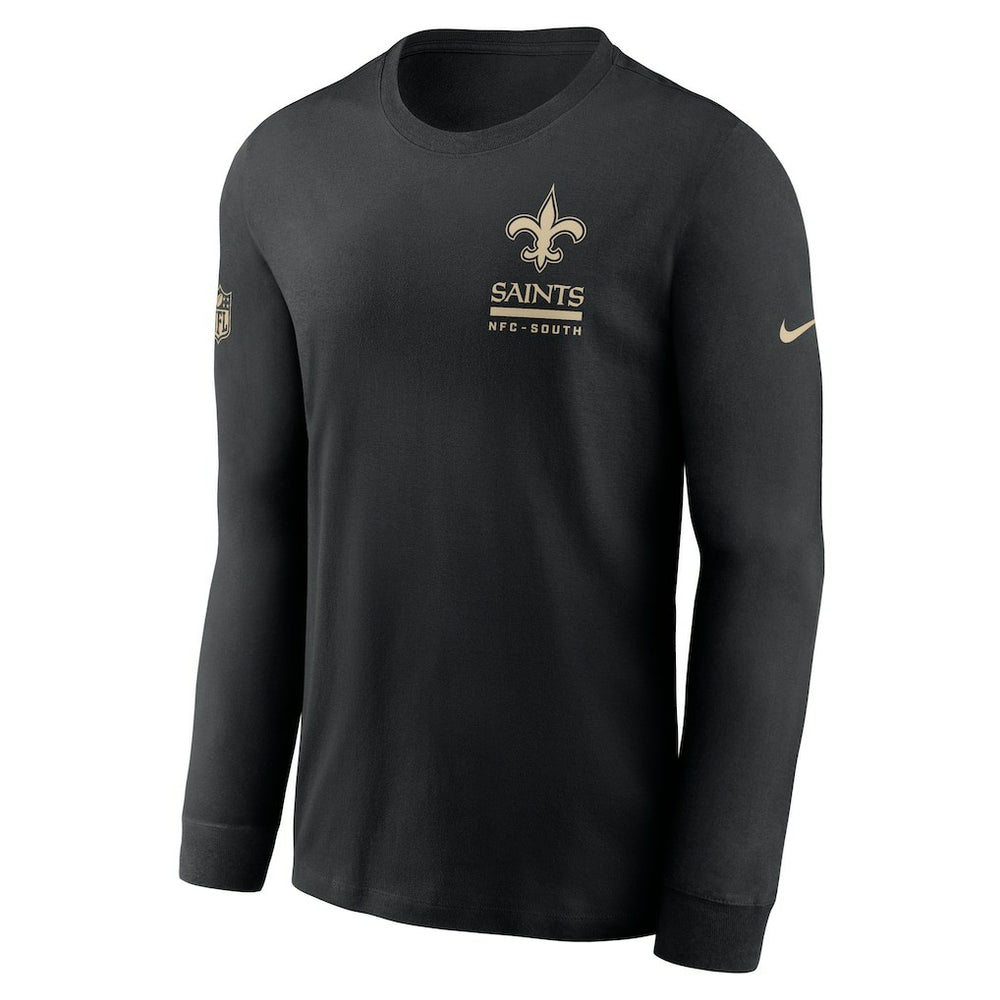 New Orleans Saints Sideline Dri-FIT Long Sleeve T-Shirt Black | Nike for Sale