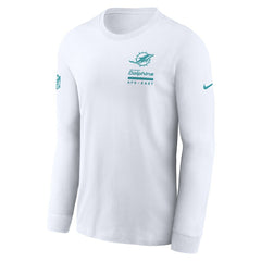 Miami Dolphins Sideline Dri-FIT Long Sleeve T-Shirt White | Nike for Sale