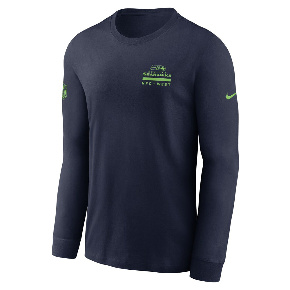 Seattle Seahawks Sideline Dri-FIT Long Sleeve T-Shirt College Navy | Nike for Sale